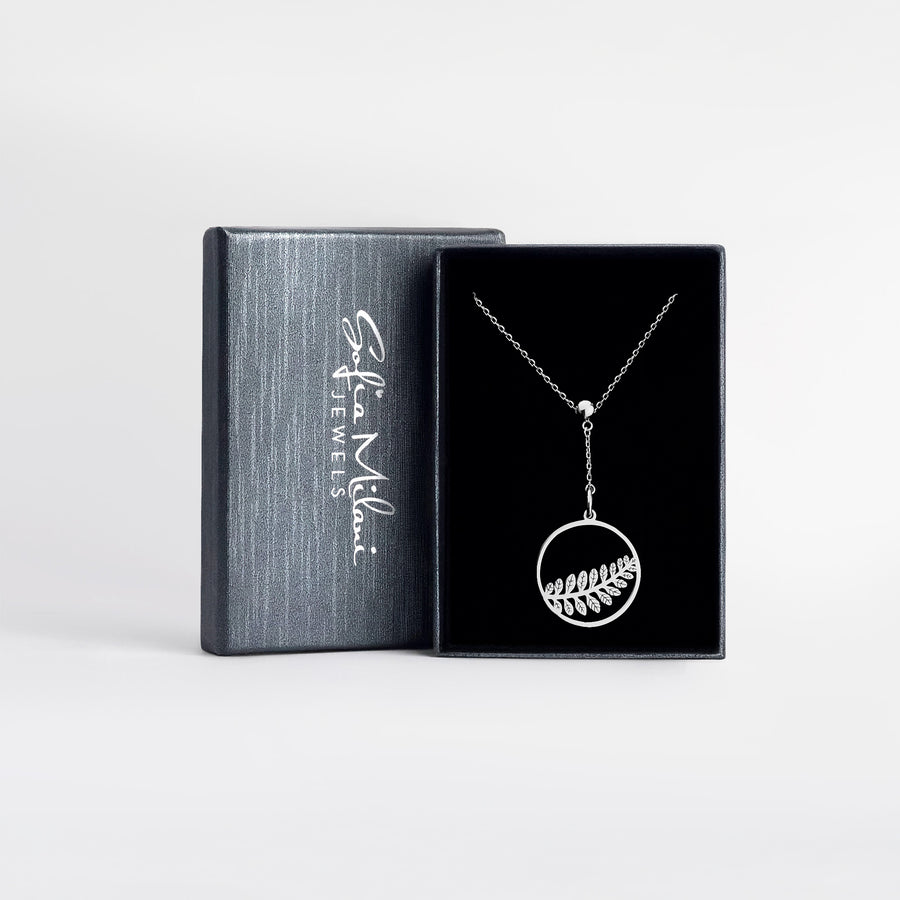 Blatt Halskette in 925 Silber