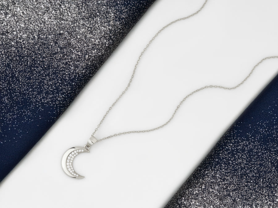 Mond Halskette in 925 Silber