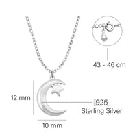 Mond Halskette in 925 Silber