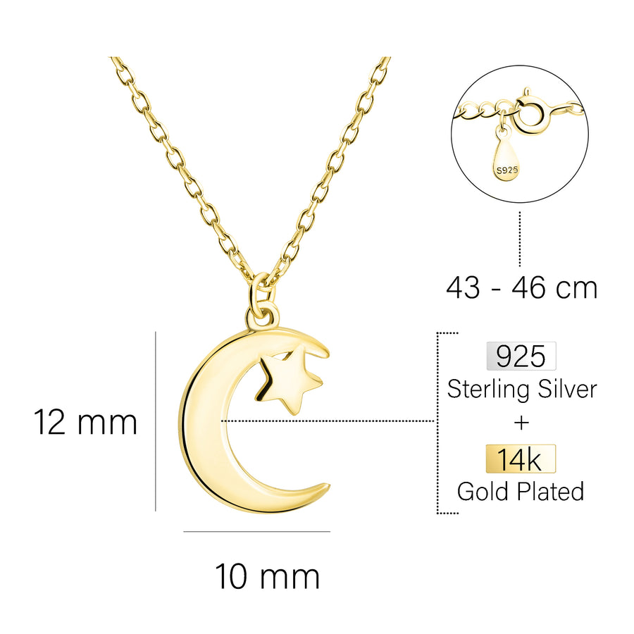 Mond Halskette in 925 Silber