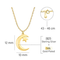 Mond Halskette in 925 Silber