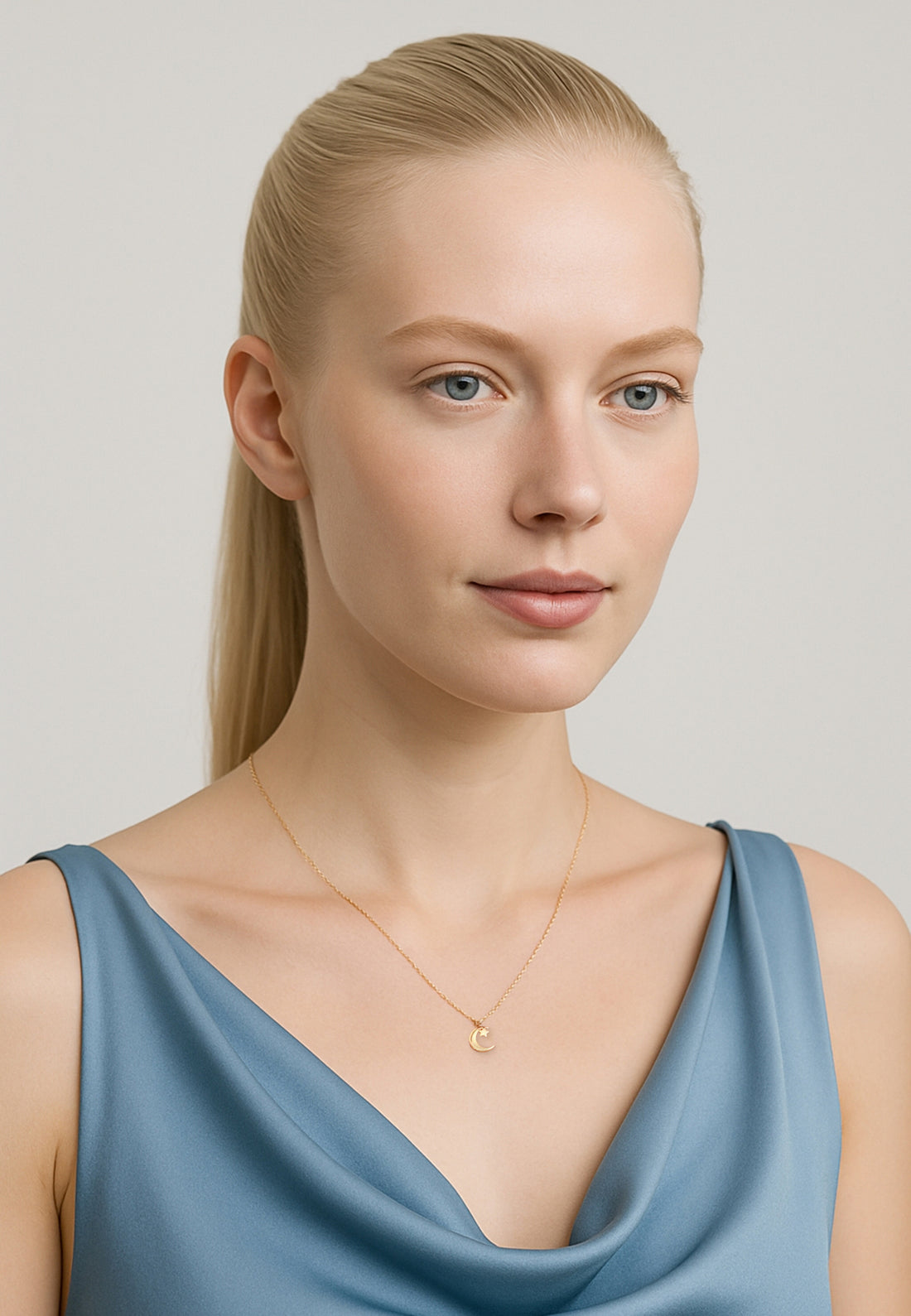 Mond Halskette in 925 Silber