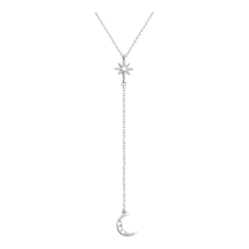 Mond Stern Halskette in 925 Silber