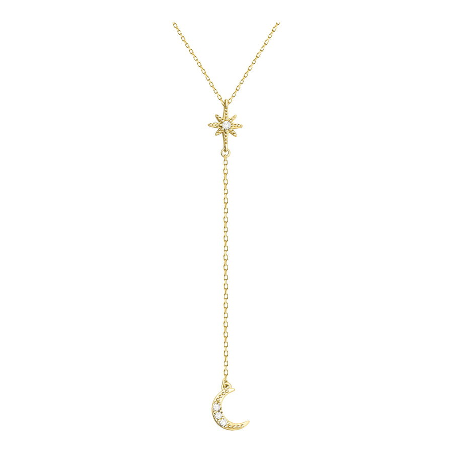 Mond Stern Halskette in 925 Silber