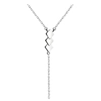 Quadrat Halskette in 925 Silber