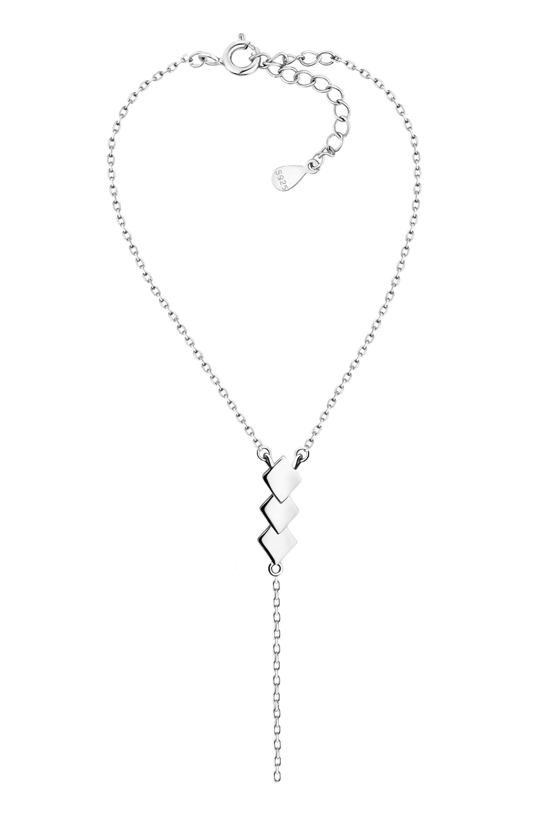 Quadrat Halskette in 925 Silber