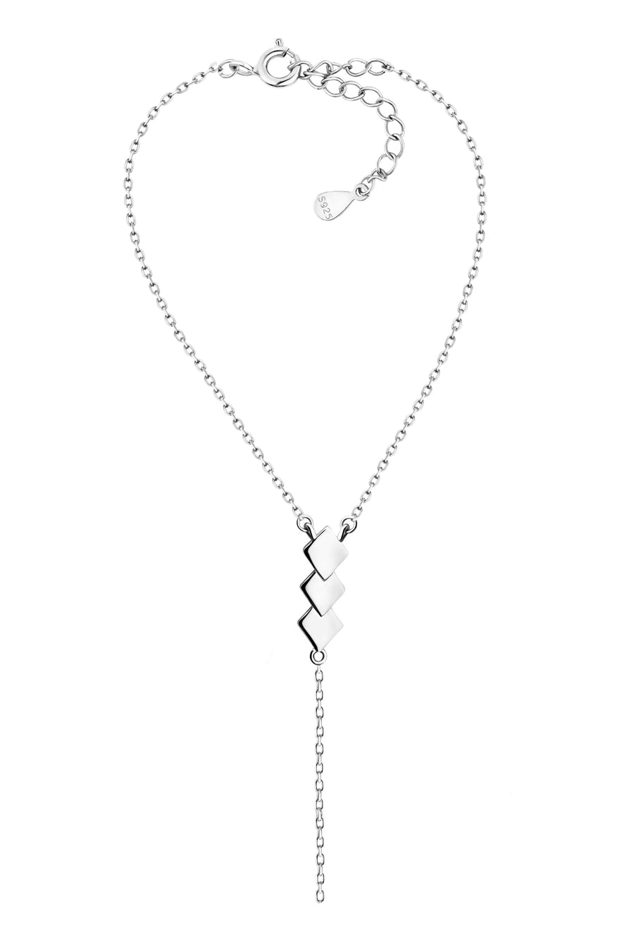 Quadrat Halskette in 925 Silber