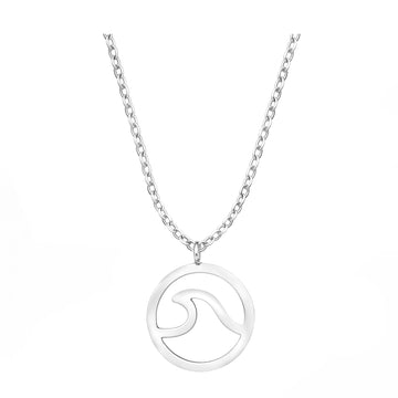 Kreis Welle Halskette in 925 Silber