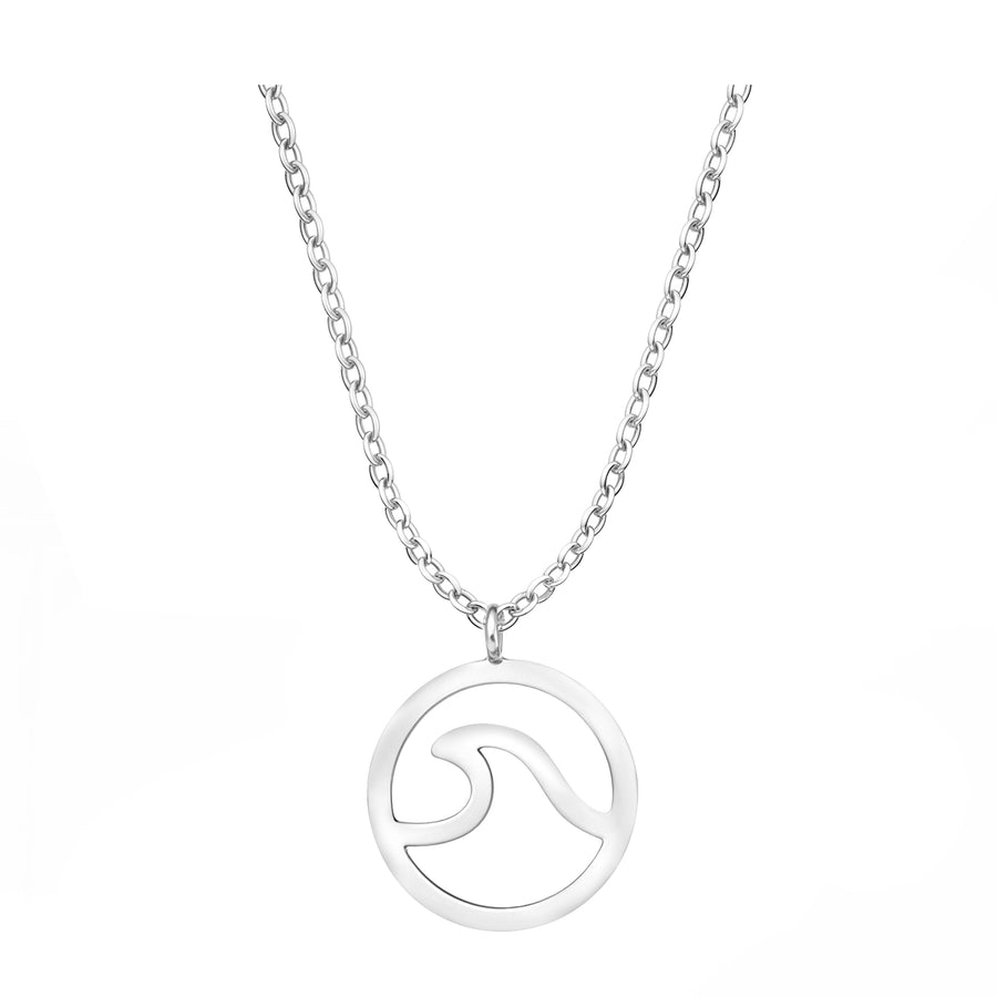 Kreis Welle Halskette in 925 Silber