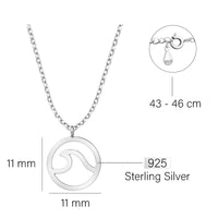 Kreis Welle Halskette in 925 Silber
