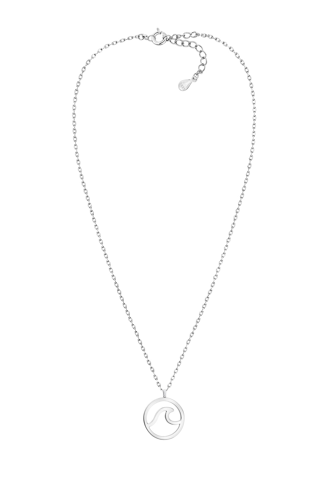 Kreis Welle Halskette in 925 Silber