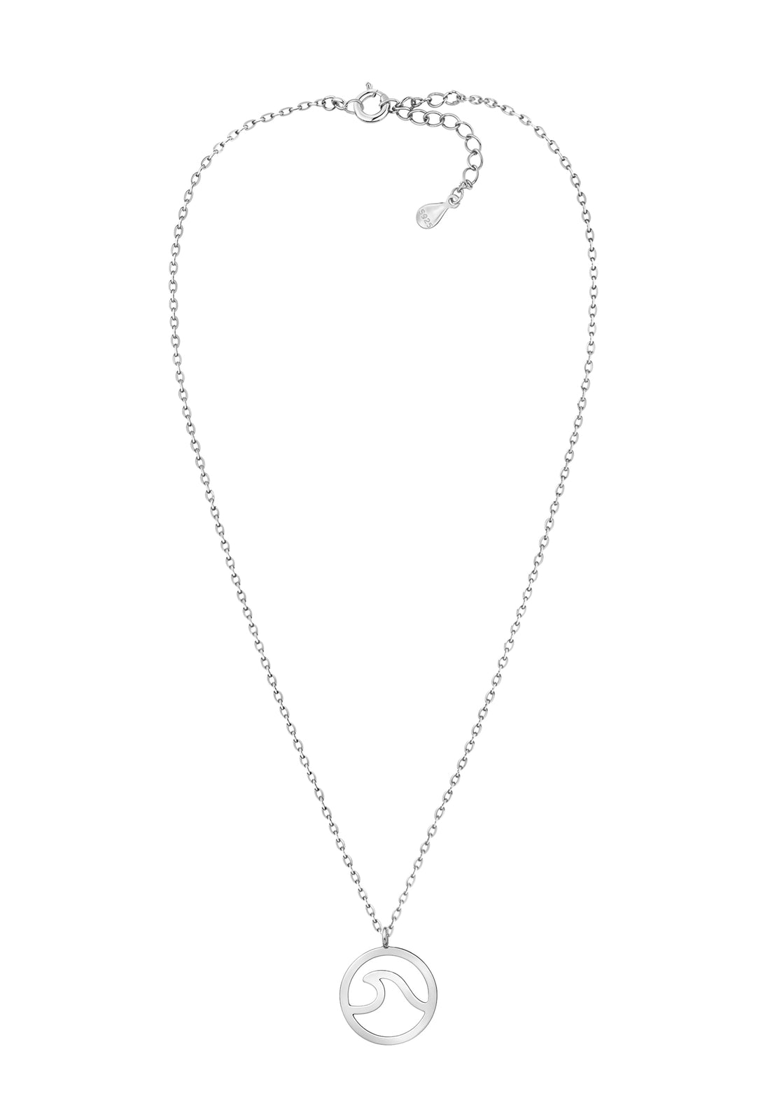Kreis Welle Halskette in 925 Silber