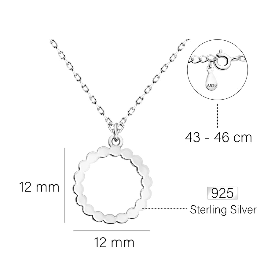 Kreis Halskette in 925 Silber