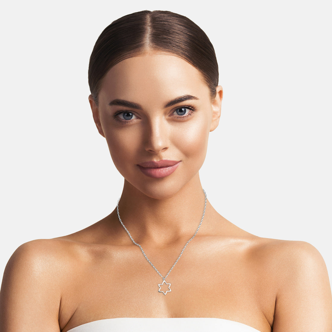 Blume Halskette in 925 Silber