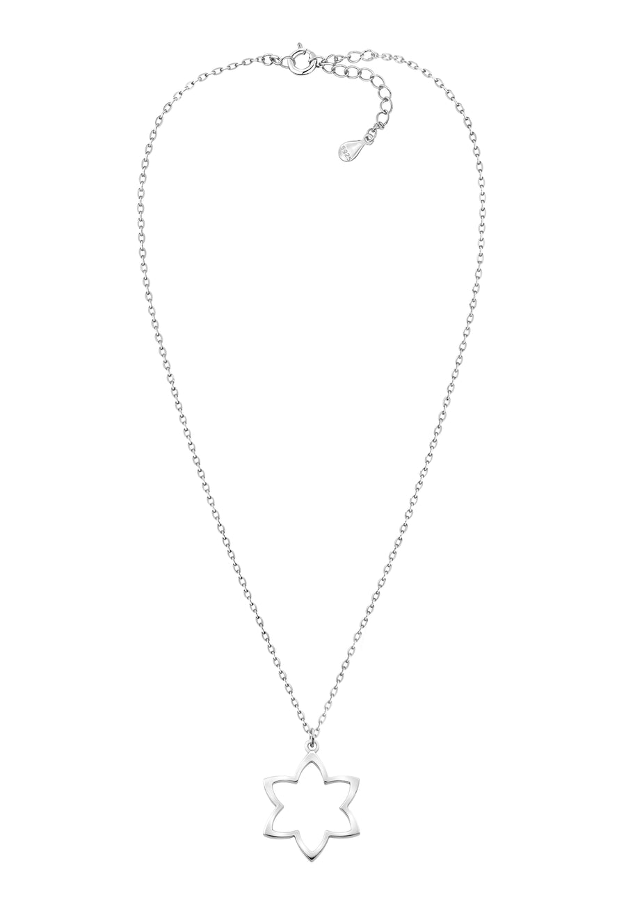 Blume Halskette in 925 Silber