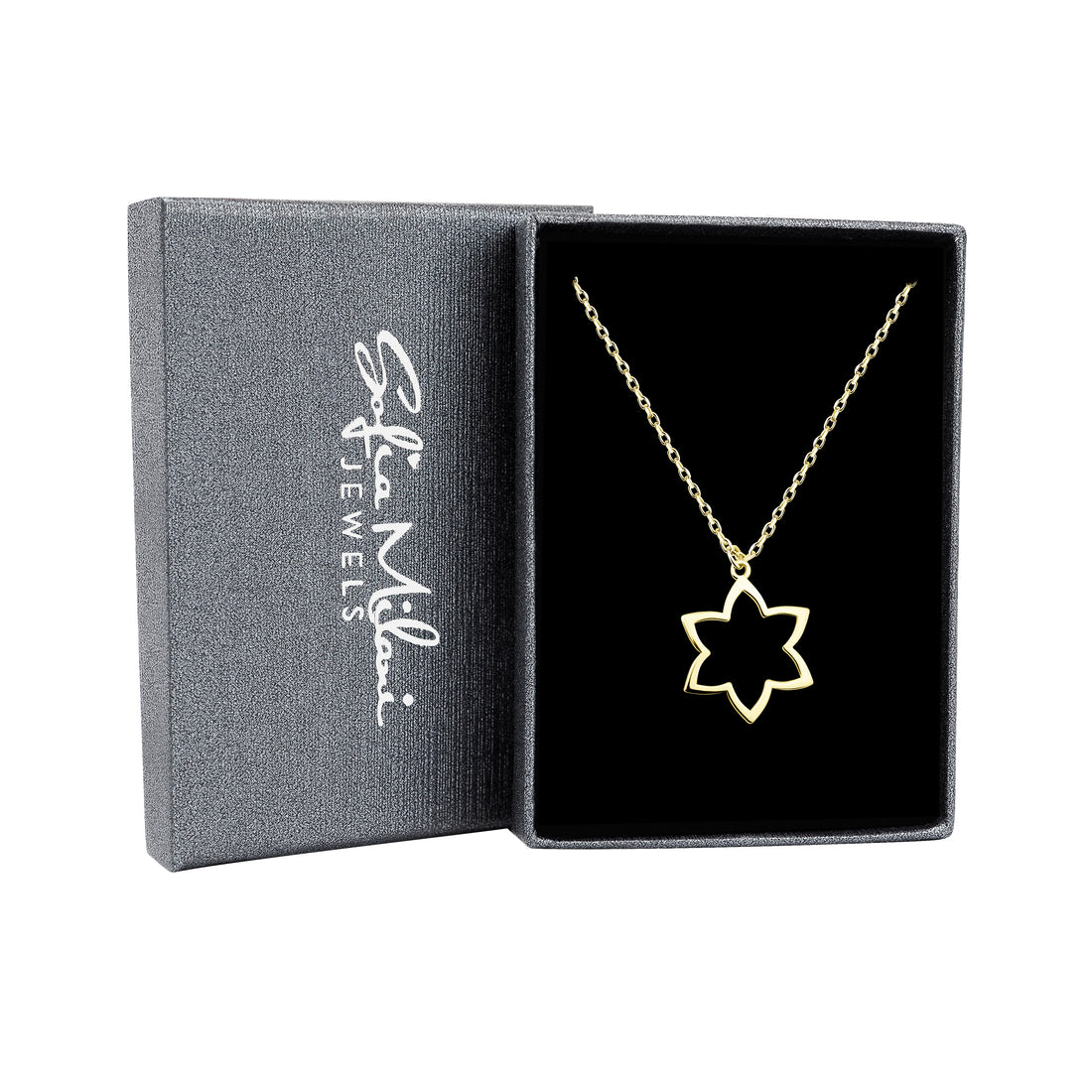 Blume Halskette in 925 Silber