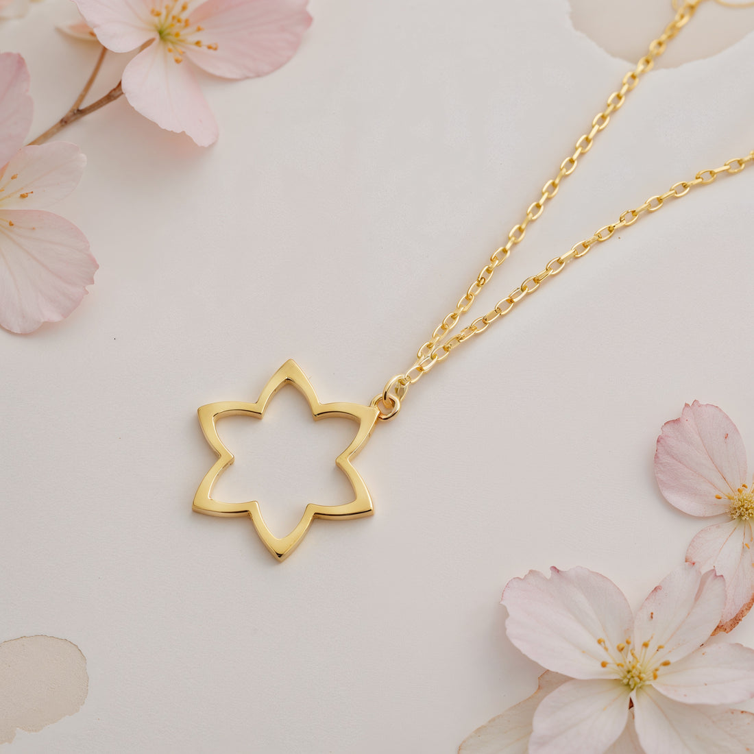 Blume Halskette in 925 Silber