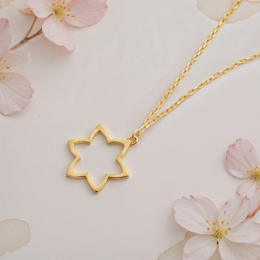 Blume Halskette in 925 Silber