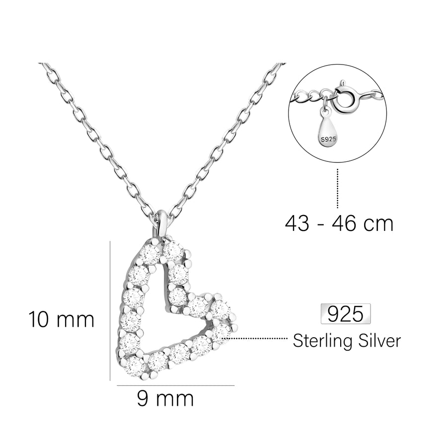 Herz Halskette in 925 Silber