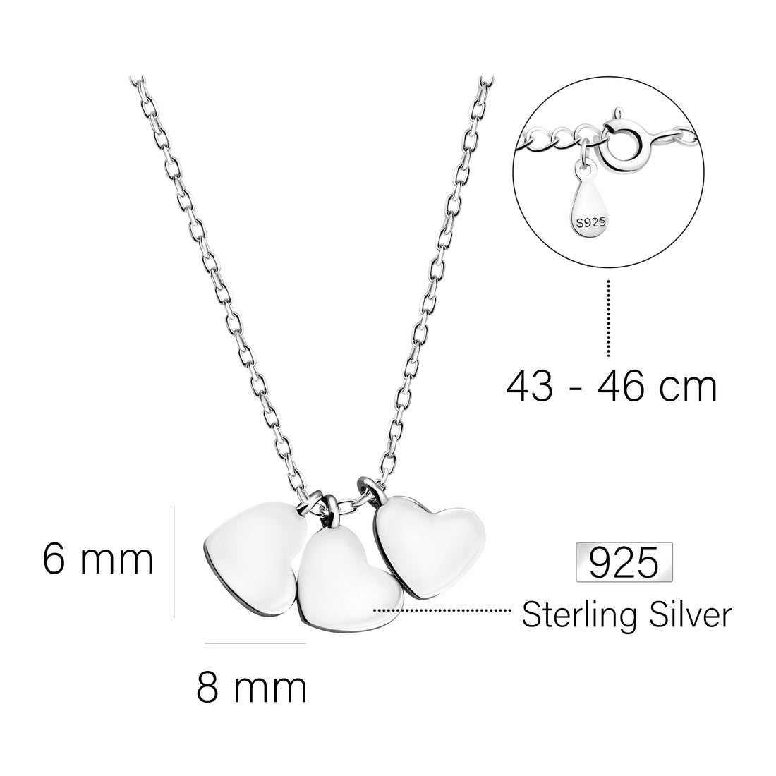 Herz Halskette in 925 Silber