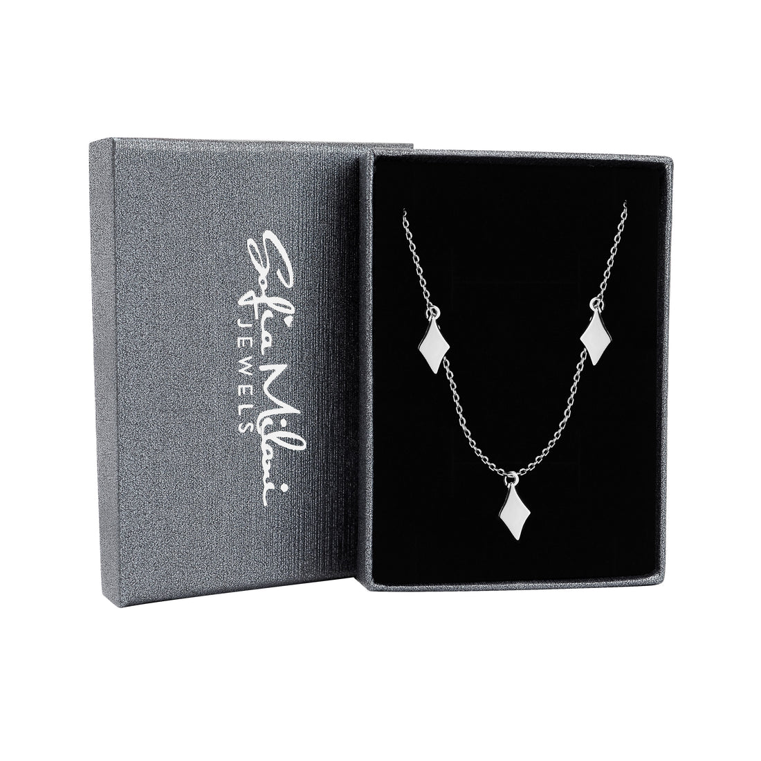 Trapeze Halskette in 925 Silber