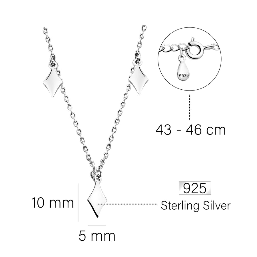Trapeze Halskette in 925 Silber