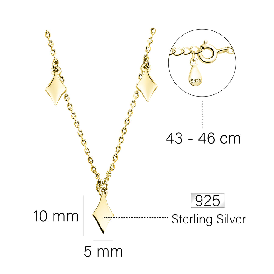 Trapeze Halskette in 925 Silber