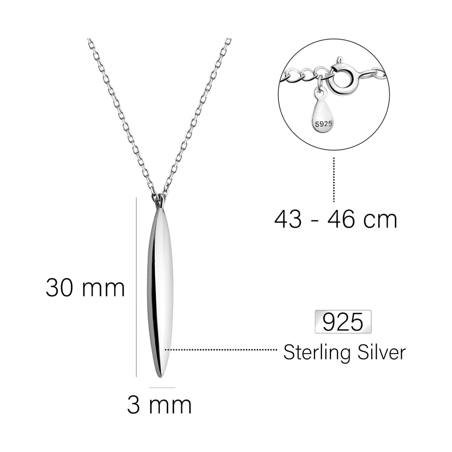Stab Halskette in 925 Silber
