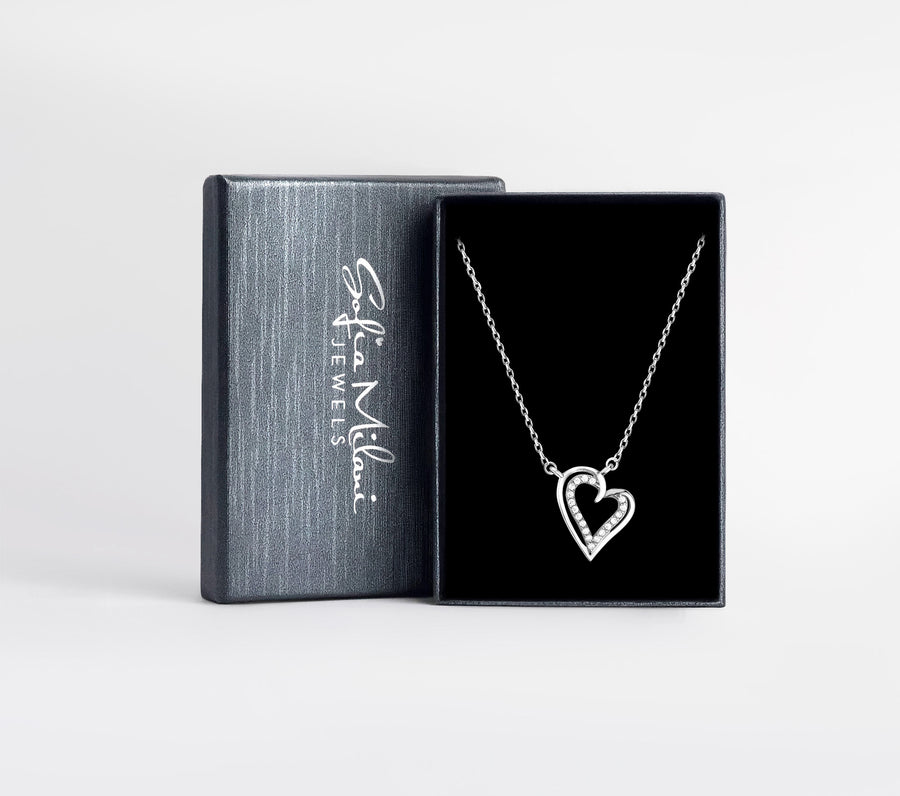 Boxansicht von Herz Halskette in 925 Silber von Sofia Milani - N0503