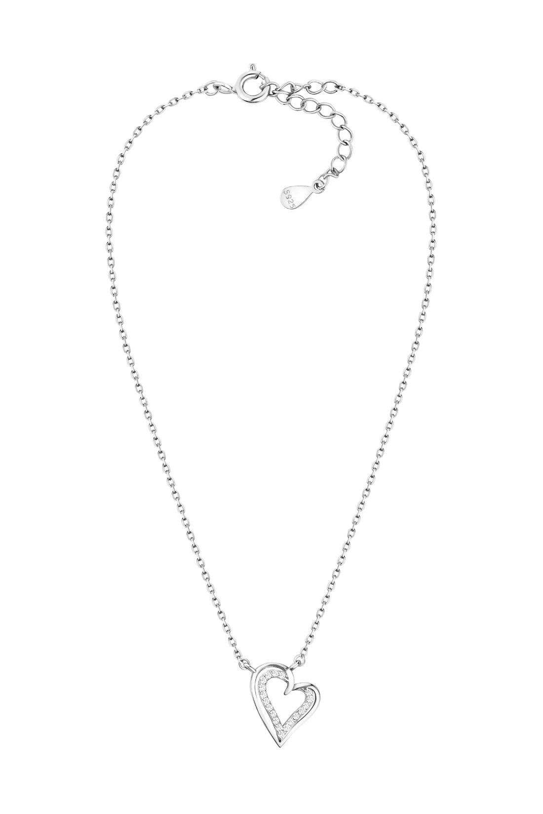 Vollansicht von Herz Halskette in 925 Silber von Sofia Milani - N0503
