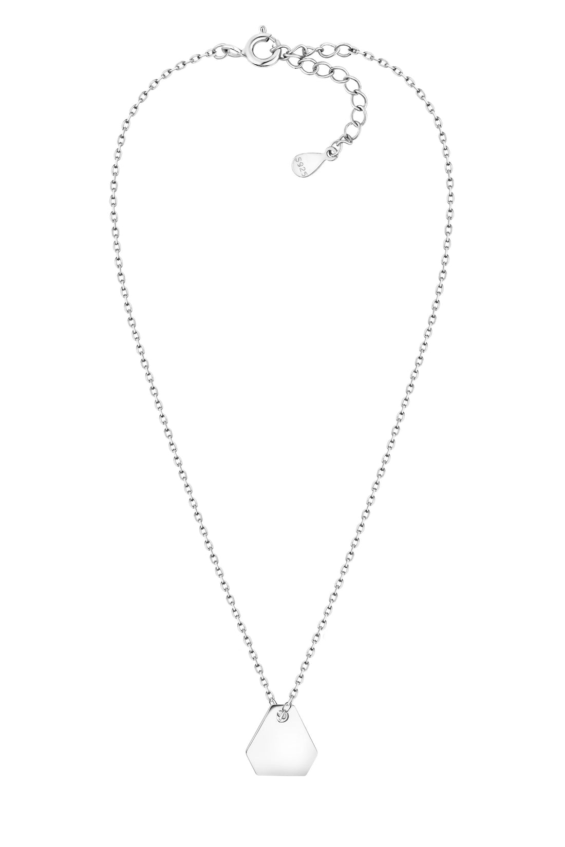 Vollansicht von Sechseck Hexagon Halskette in 925 Silber von Sofia Milani - N0511
