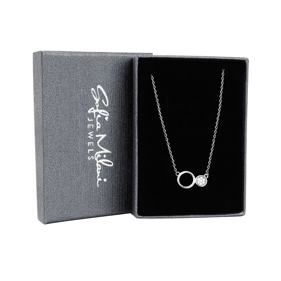 Boxansicht von Kreis Halskette in 925 Silber von Sofia Milani - N0512