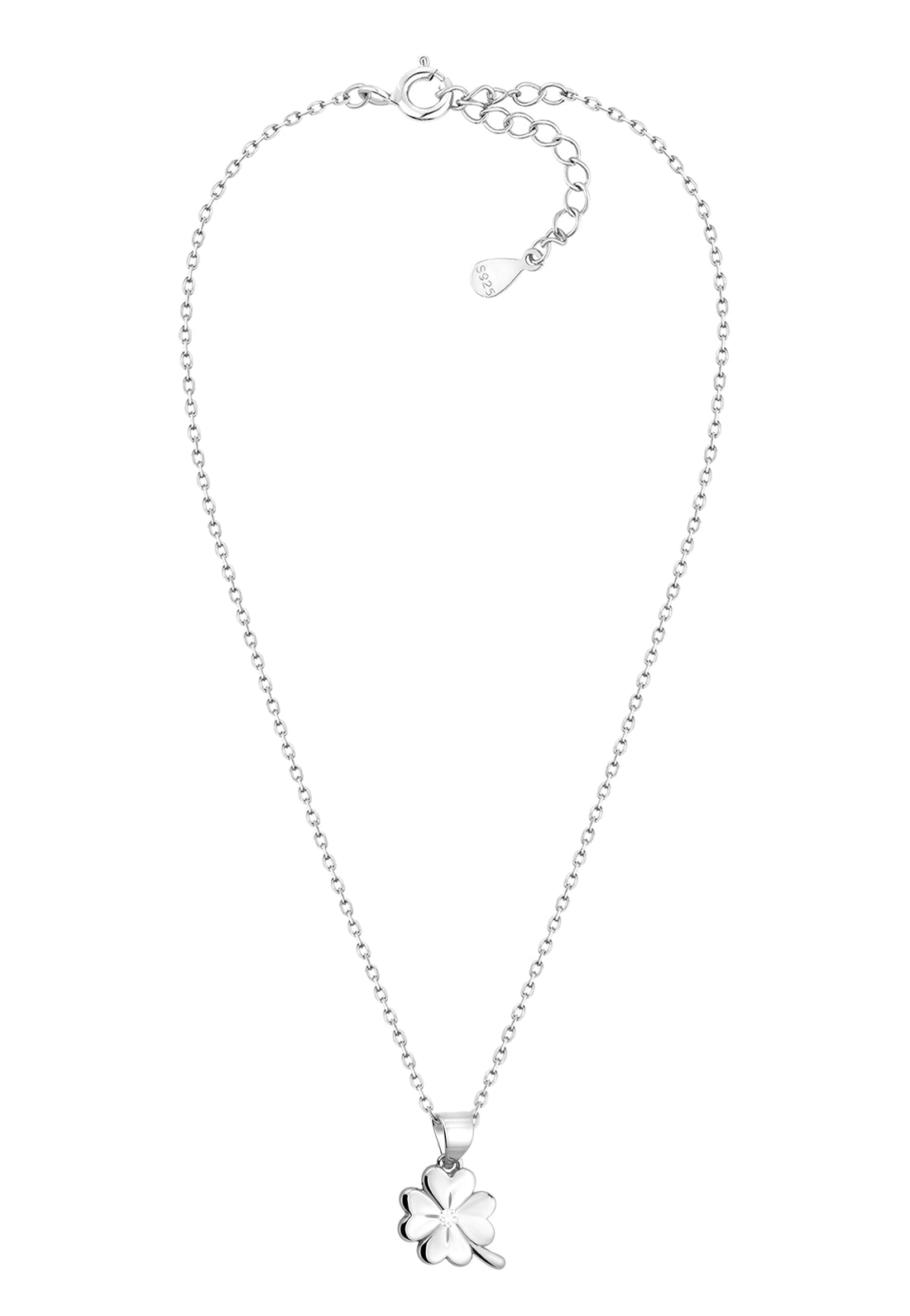 Vollansicht von Kleeblatt Halskette in 925 Silber von Sofia Milani - N0513