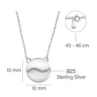Maßenansicht von Ying und Yang Kreis Halskette in 925 Silber von Sofia Milani - N0540