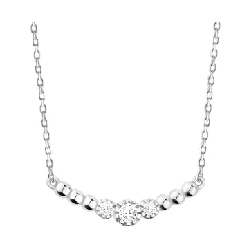 Hauptansicht von Kugel Zirkonia Halskette in 925 Silber von Sofia Milani - N0542