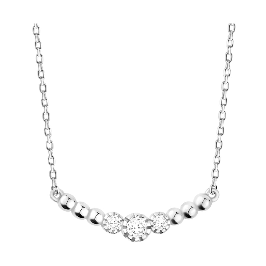 Hauptansicht von Kugel Zirkonia Halskette in 925 Silber von Sofia Milani - N0542