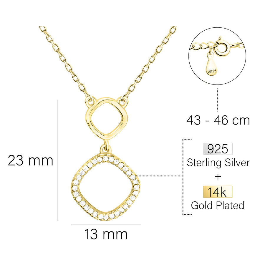 Maßenansicht von Kreis Halskette in 925 Silber von Sofia Milani - N0555