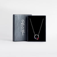 Boxansicht von Kreis Zirkonia Halskette in 925 Silber von Sofia Milani - N0560