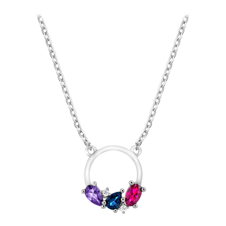 Hauptansicht von Kreis Zirkonia Halskette in 925 Silber von Sofia Milani - N0560