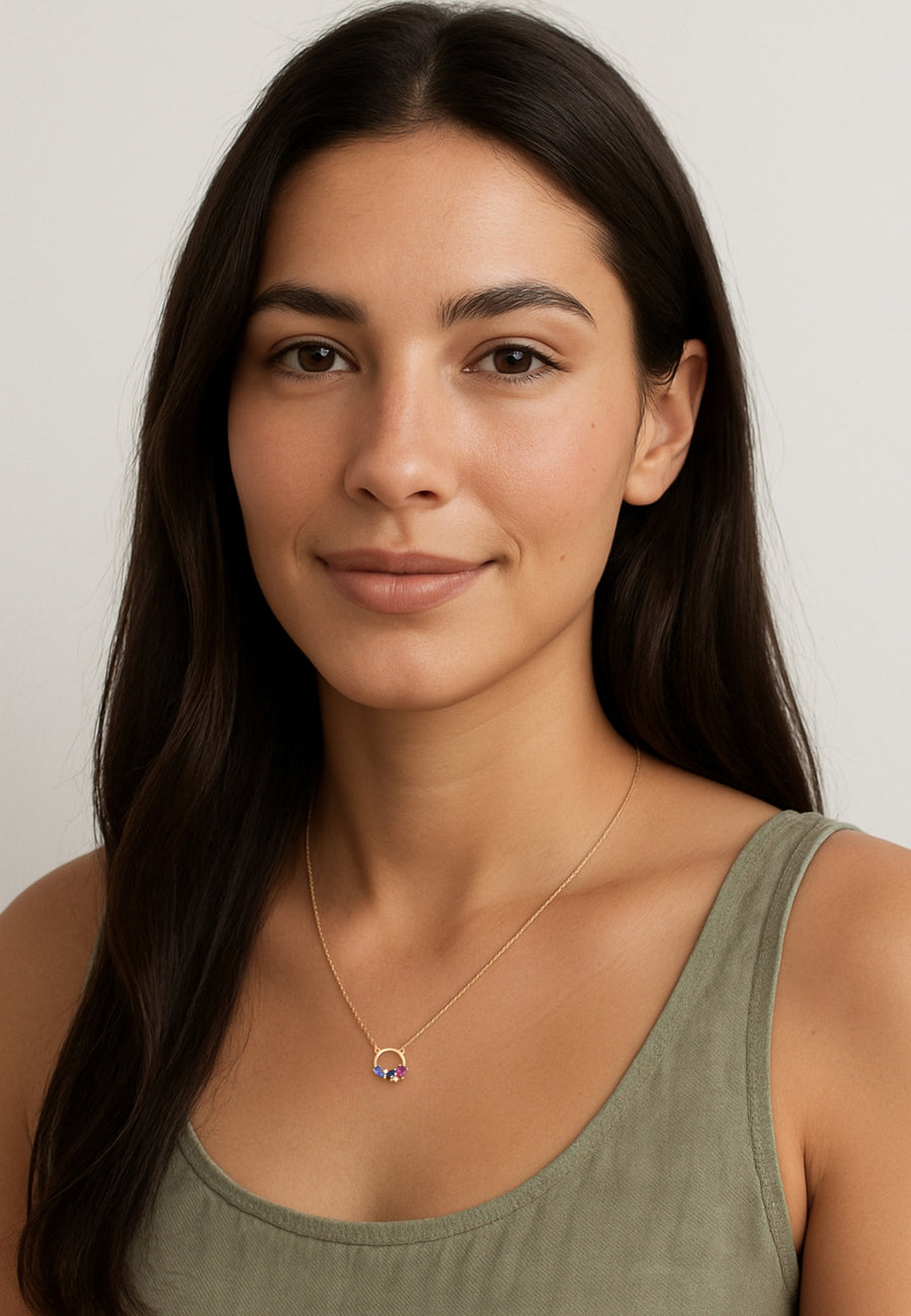 Modelansicht von Kreis Zirkonia Halskette in 925 Silber von Sofia Milani - N0561