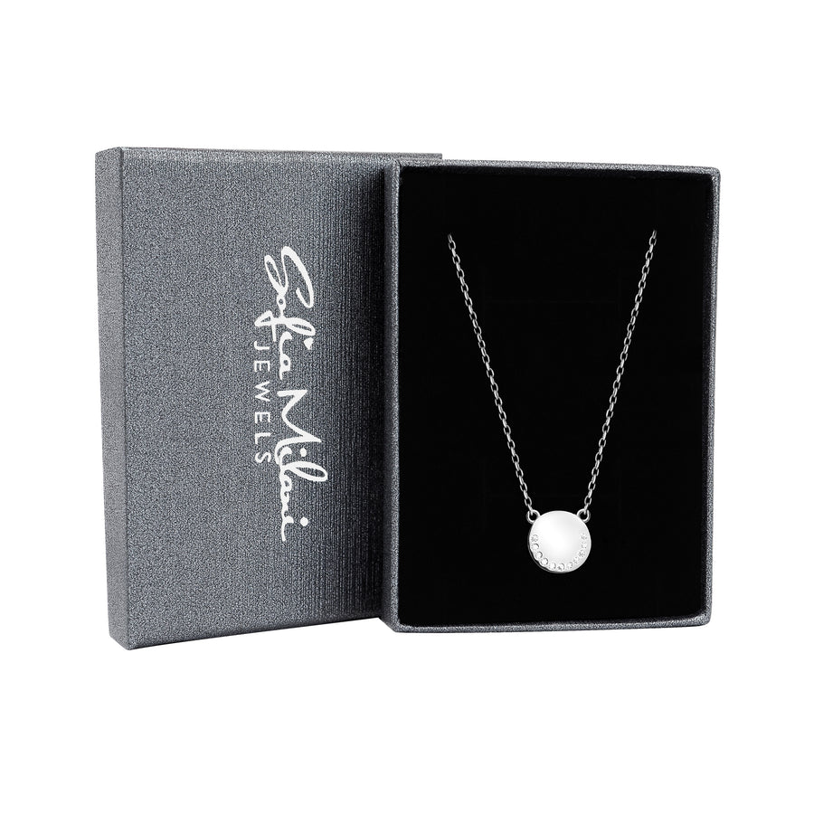 Boxansicht von Kreis Halskette in 925 Silber von Sofia Milani - N0562