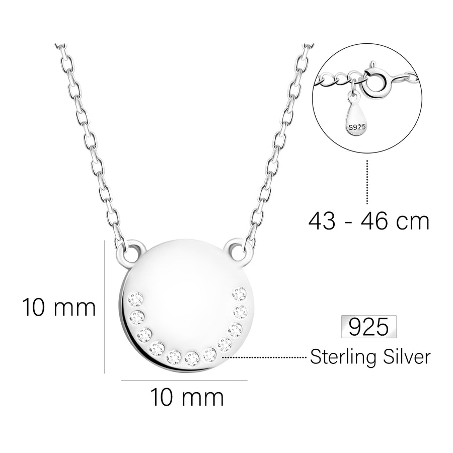 Maßenansicht von Kreis Halskette in 925 Silber von Sofia Milani - N0562