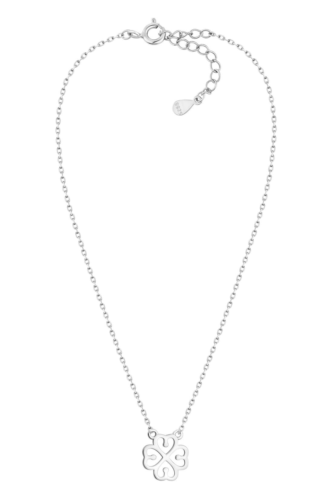 Vollansicht von Kleeblatt Halskette in 925 Silber von Sofia Milani - N0564