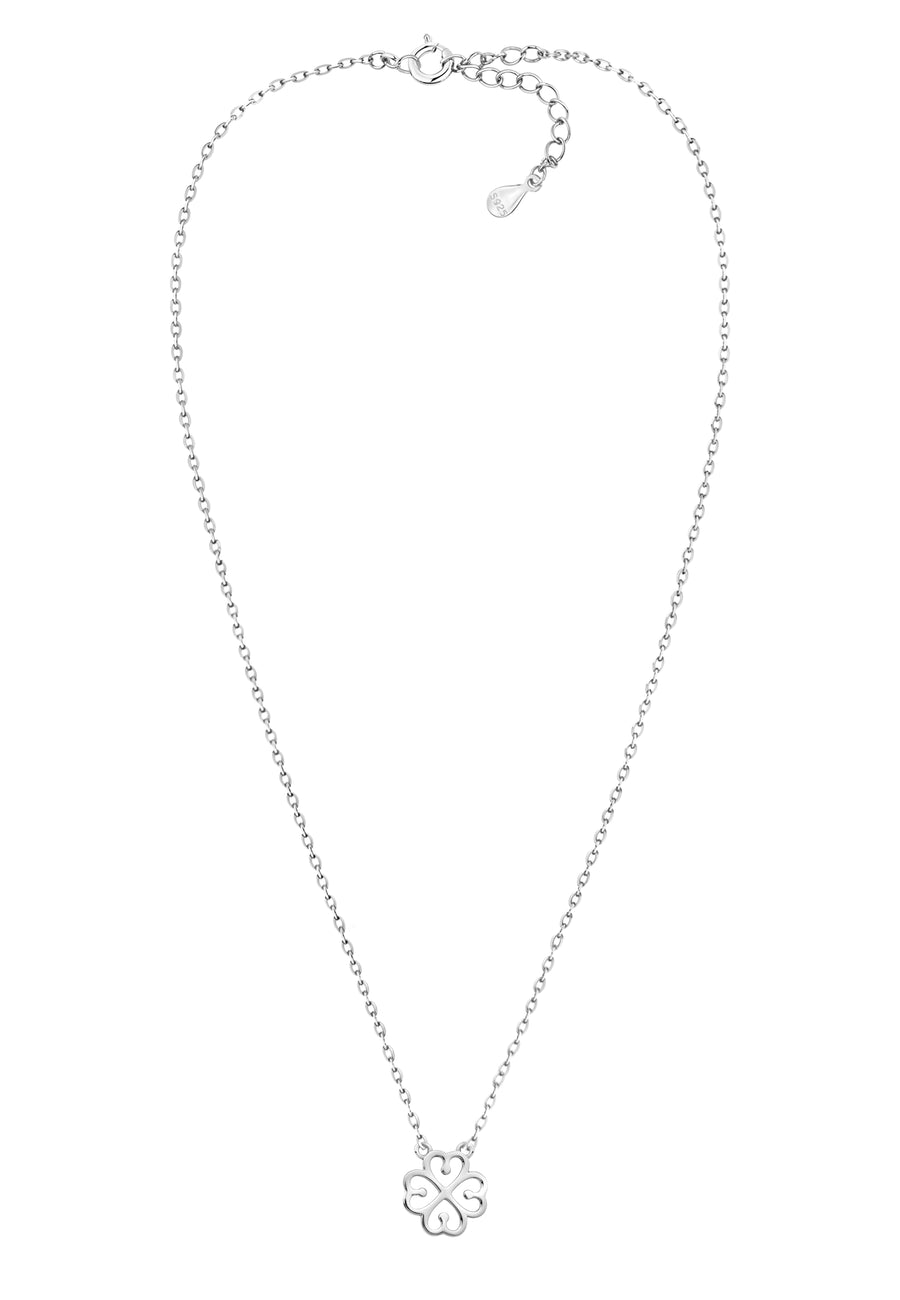 Vollansicht von Kleeblatt Halskette in 925 Silber von Sofia Milani - N0564