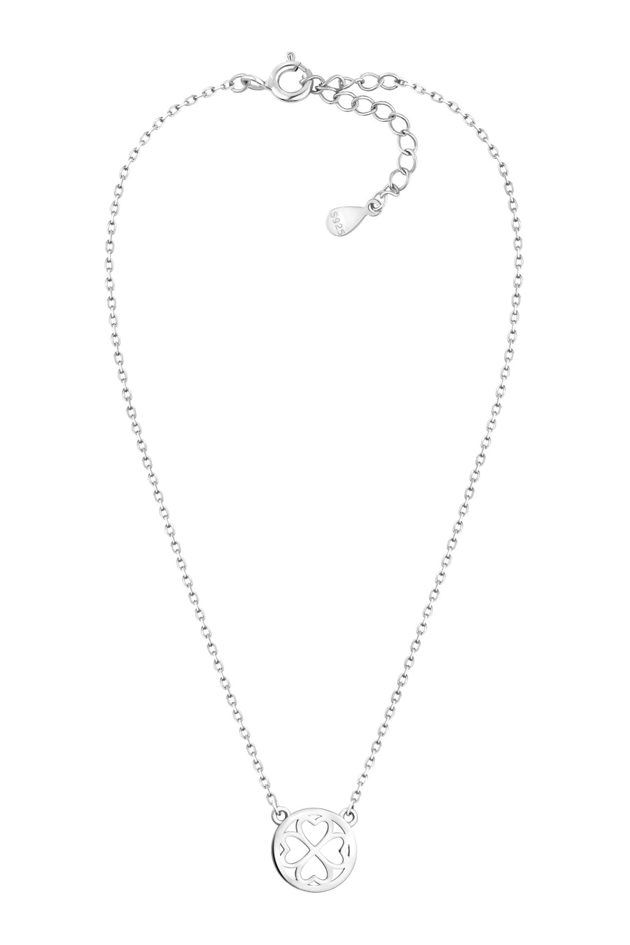 Vollansicht von Kreis Kleeblatt Halskette in 925 Silber von Sofia Milani - N0566