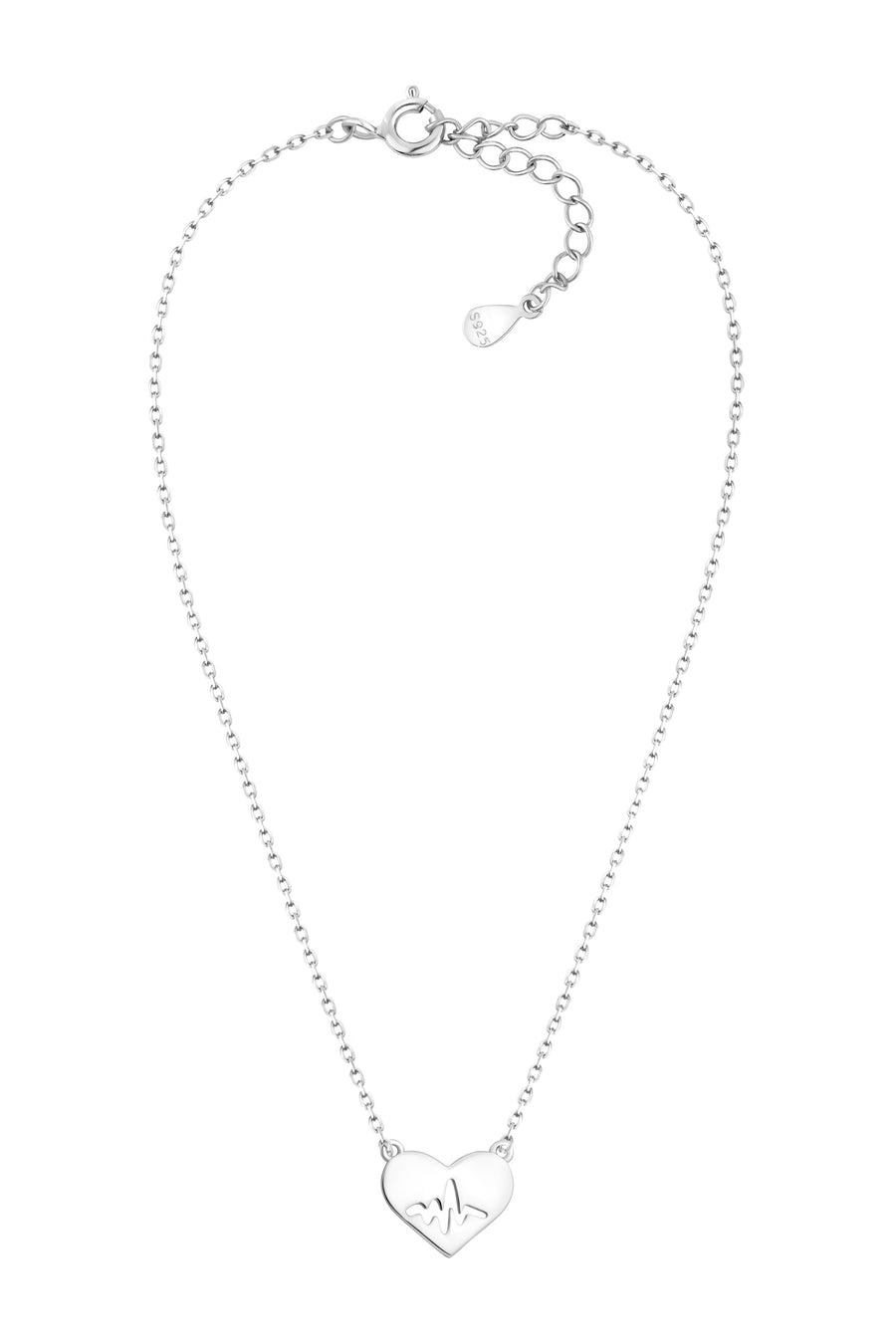 Vollansicht von Herzschlag Halskette in 925 Silber von Sofia Milani - N0568