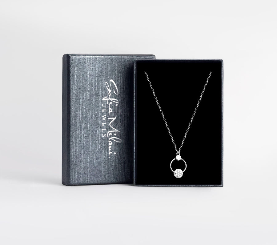 Boxansicht von Kreis Halskette in 925 Silber von Sofia Milani - N0570