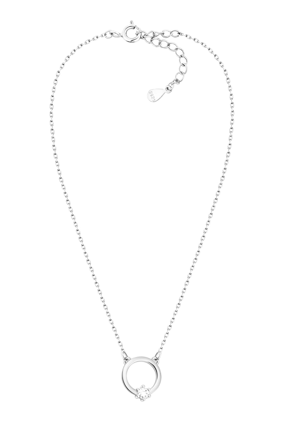 Vollansicht von Kreis Halskette in 925 Silber von Sofia Milani - N0578
