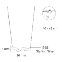 Maßenansicht von Blatt Halskette in 925 Silber von Sofia Milani - N0580