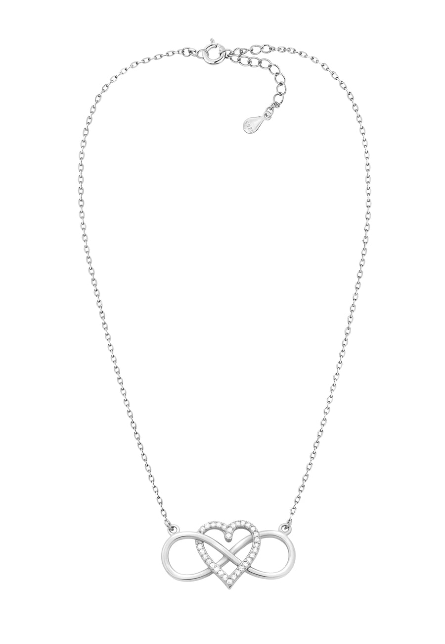 Vollansicht von Herz Unendlichkeit Halskette in 925 Silber von Sofia Milani - N0584